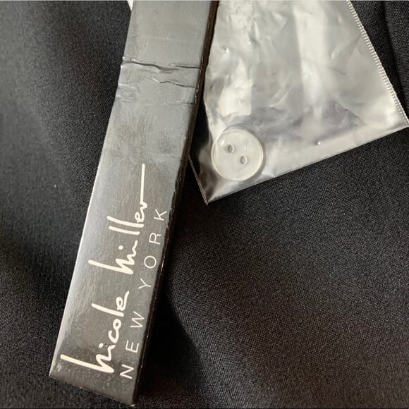 Nicole Miller New Black Career Pants Flat Front Classic Trousers Women's Size 6 - Picture 10 of 11